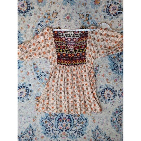 Umgee Multicolor Boho Mini Dress. Size Small - Picture 5 of 10